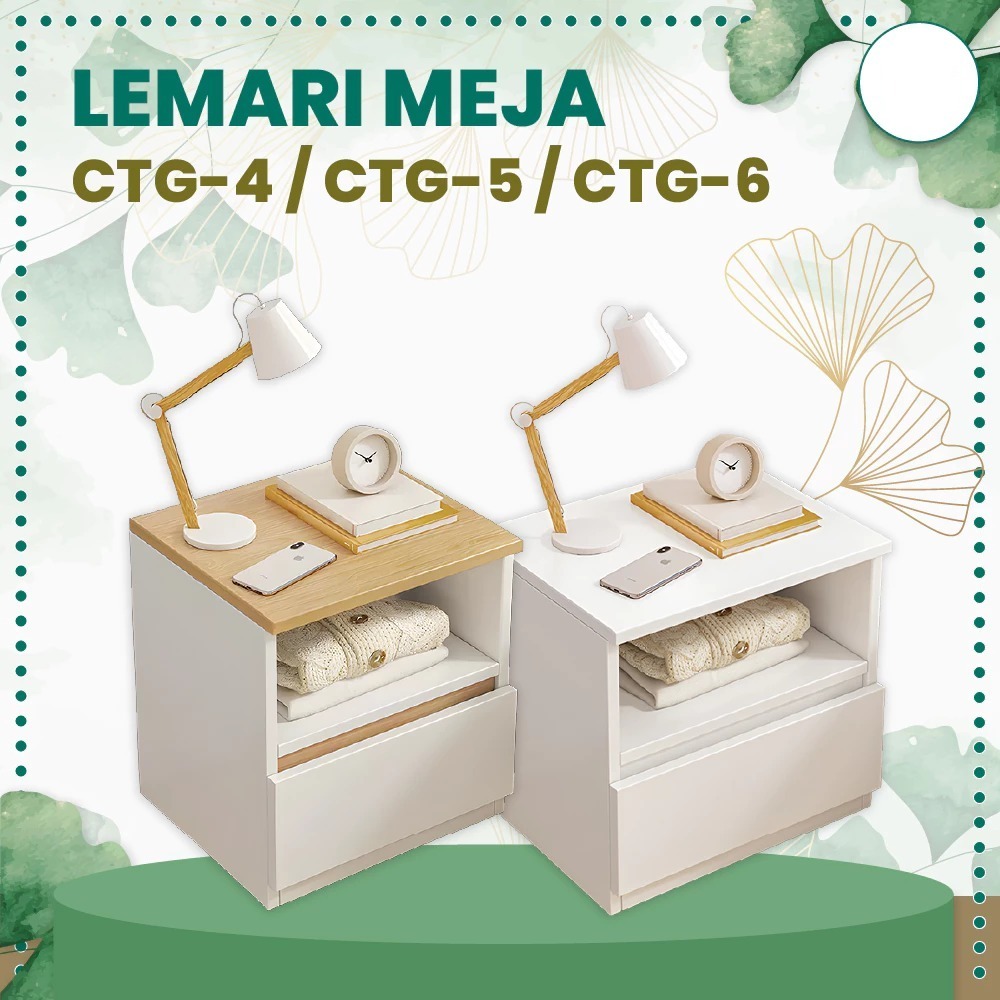 COD Meja Nakas Kayu Minimalis Meja Samping Kamar Tempat Tidur Laci Kecil Laci Mini Rak Sisi Ranjang