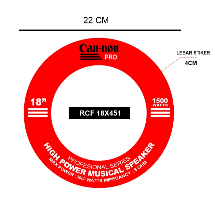 STIKER MAGNET SPEAKER RCF 18X451