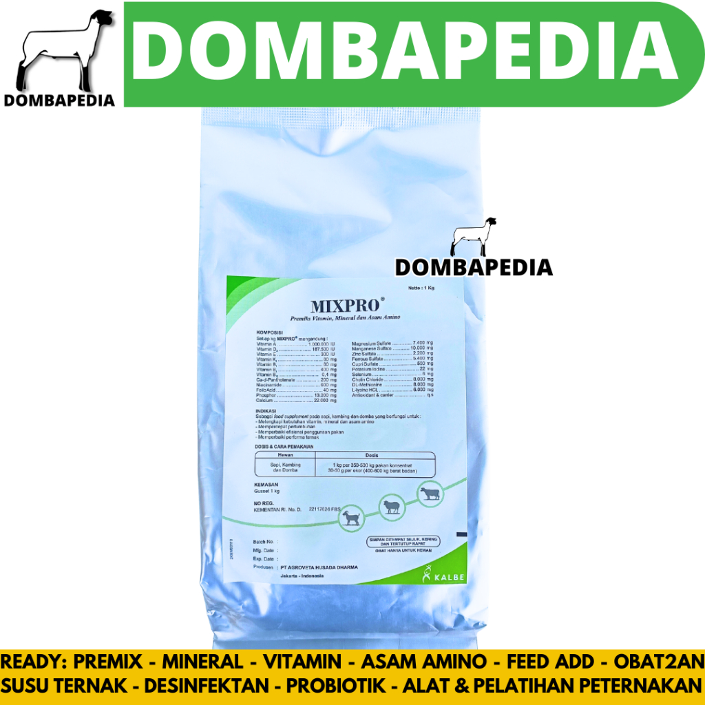 MIXPRO PREMIX SAPI 1 KG - Mix Pro Premix Vitamin Mineral Penggemuk & Pemacu Pertumbuhan Sapi Kambing