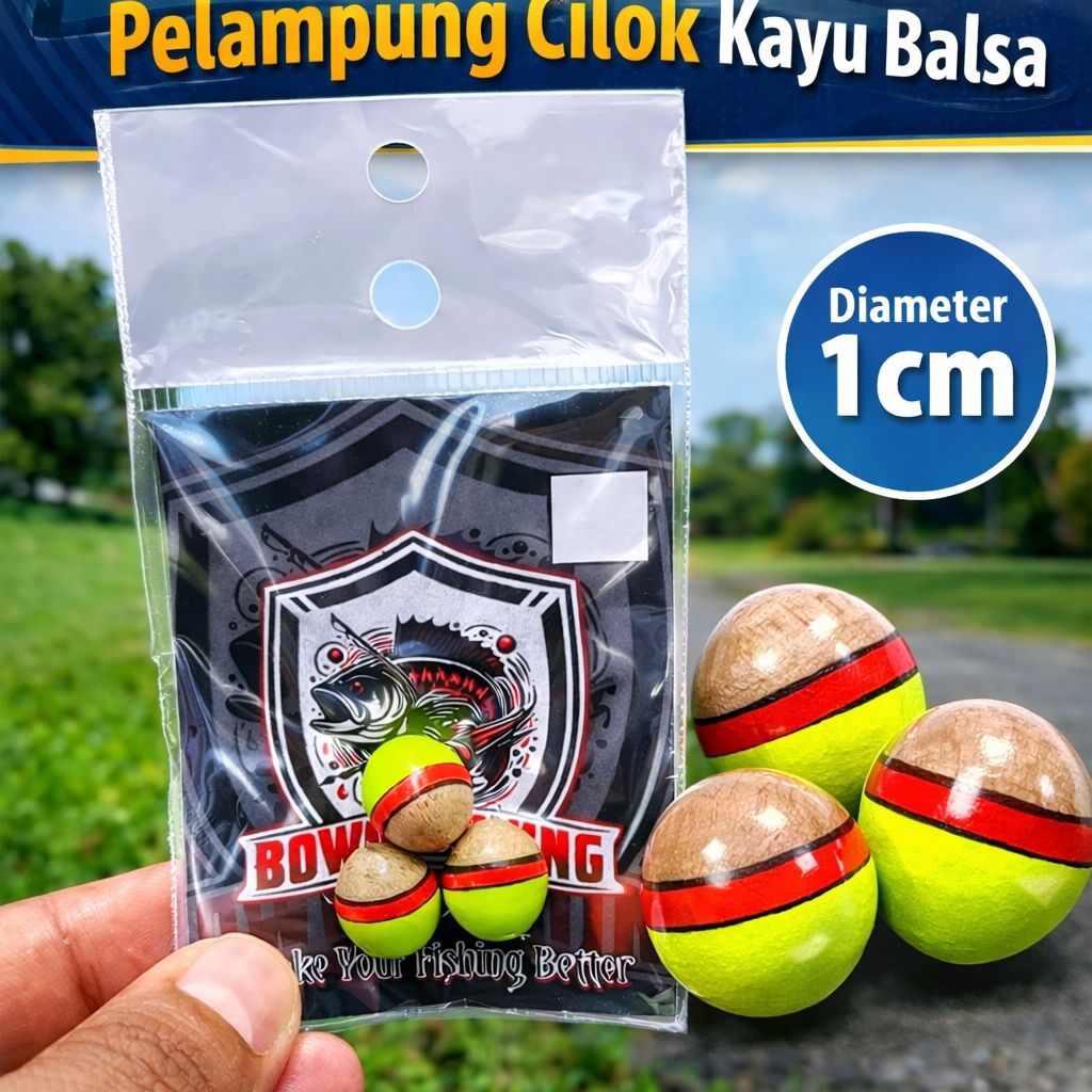 PELAMPUNG CILOK 1,2 CM WARNA HIJAU BAHAN KAYU BALSA SANGAT SENSITIF RASBORA