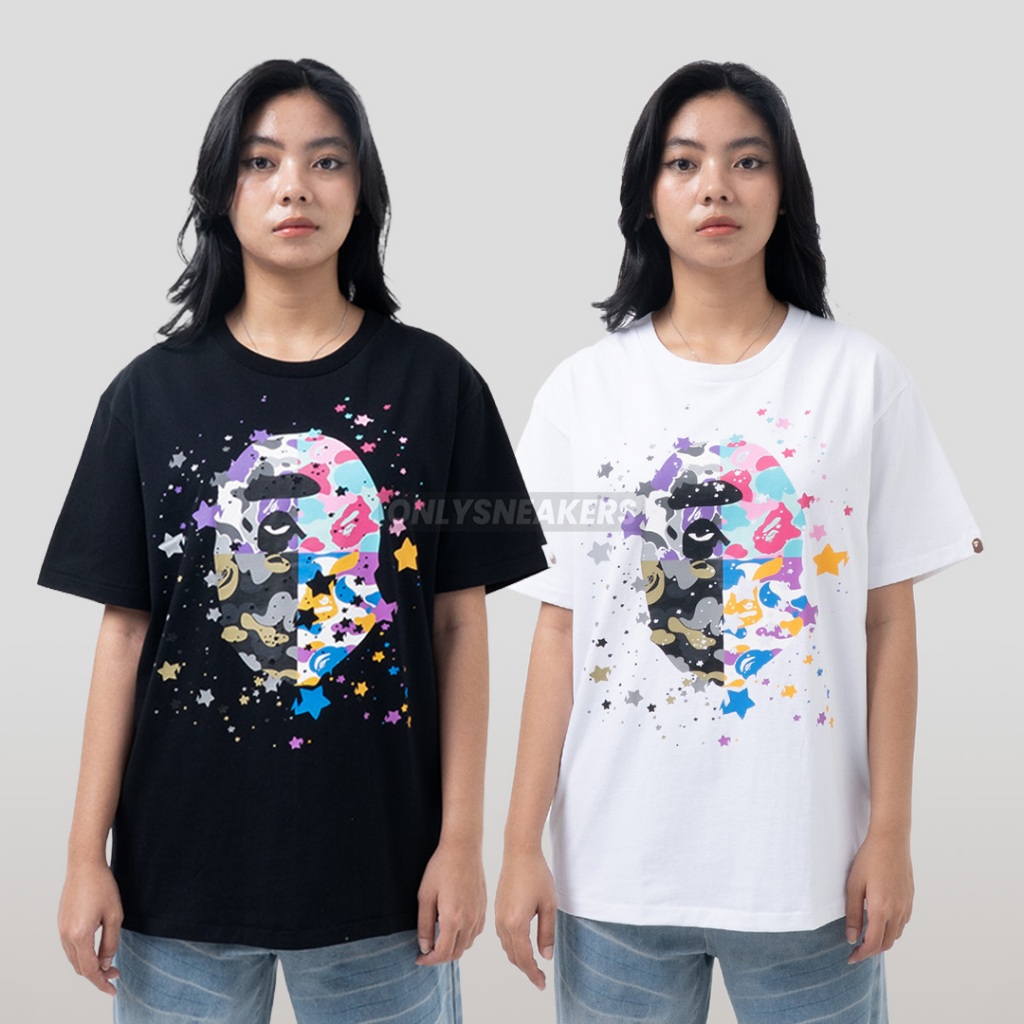 BAPE US HEAD STA BLACK / WHITE TEE