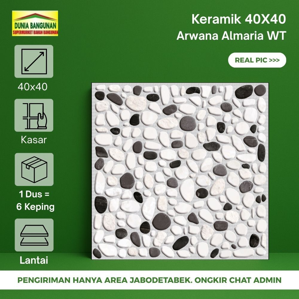 Keramik 40x40 Batu Alam Lantai Arwana Almaria WT KW1 Rustic Keramik Lantai Kasar Kamar Mandi