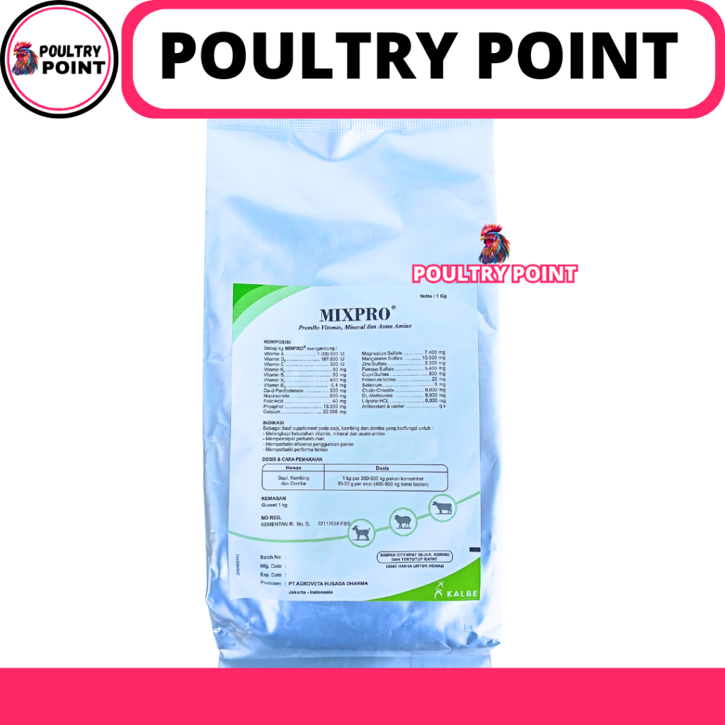 MIXPRO PREMIX SAPI 1 KG - Mix Pro Premix Vitamin Mineral Penggemuk & Pemacu Pertumbuhan Sapi Kambing