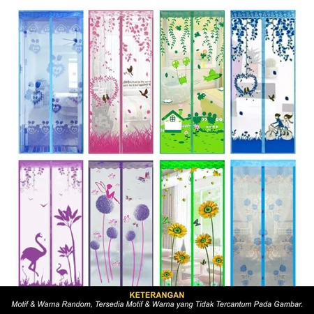 Tirai Magnet Motif Karakter / Tirai Pintu Anti Nyamuk Tirai Murah