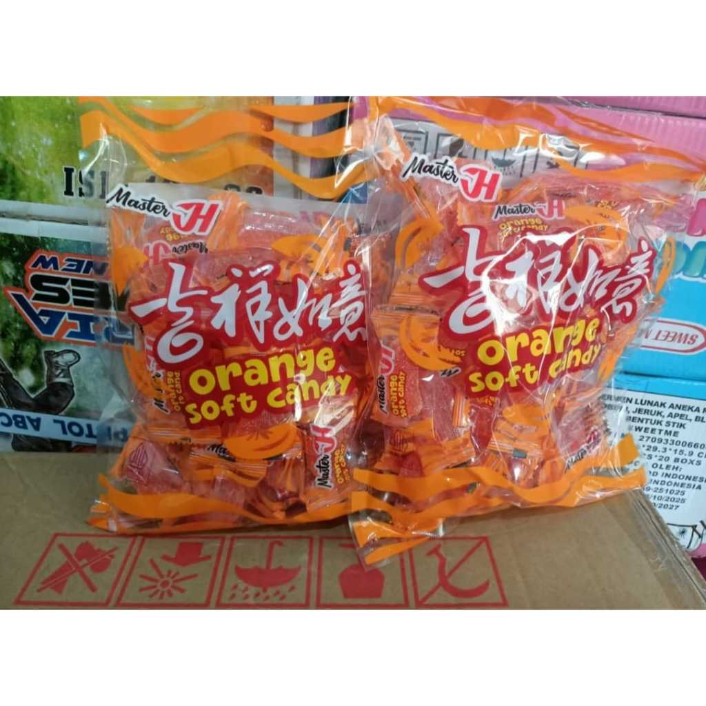 Permen Jeruk Soft Candy 500gr Isi 38 Pcs Permen Kenyal Rasa Jeruk