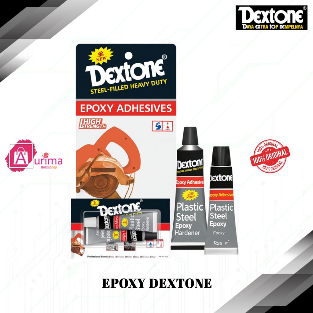 LEM BESI DEXTONE PLASTIC STEEL EPOXY 2 KOMPONEN DAYA REKAT KUAT