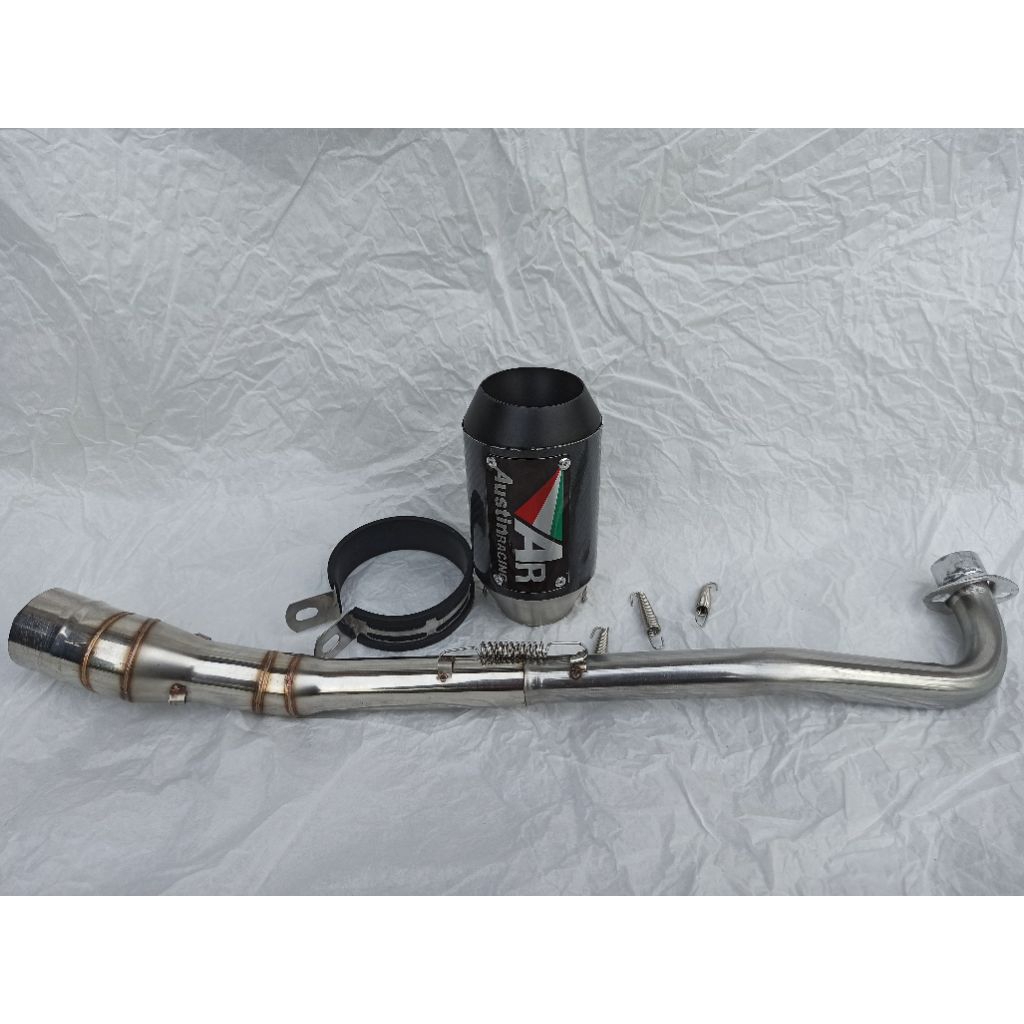 knalpot racing austin short silincer lengkap dengan per dan klem untuk all motor bebek