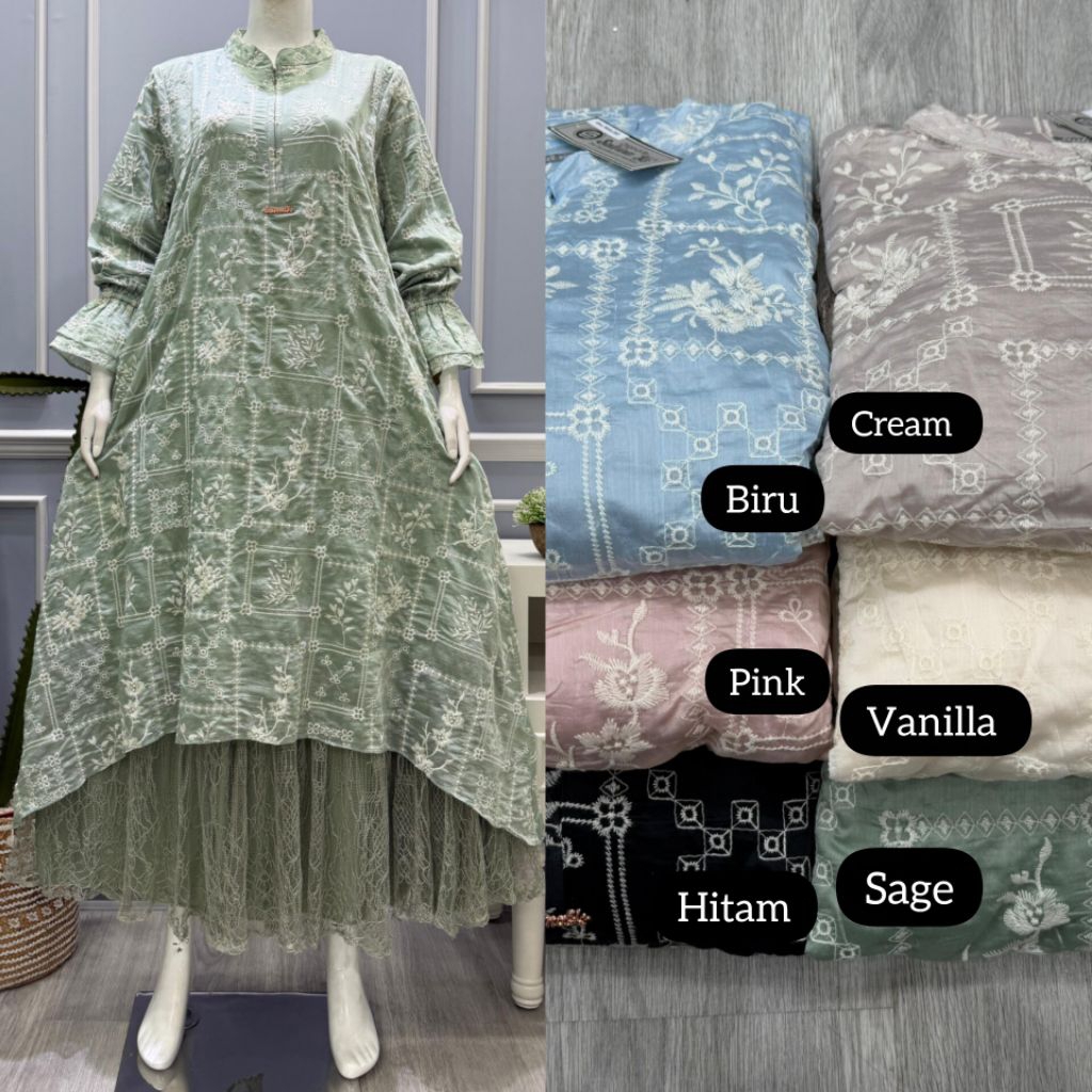 salvina gamis Brukat bordir melayu