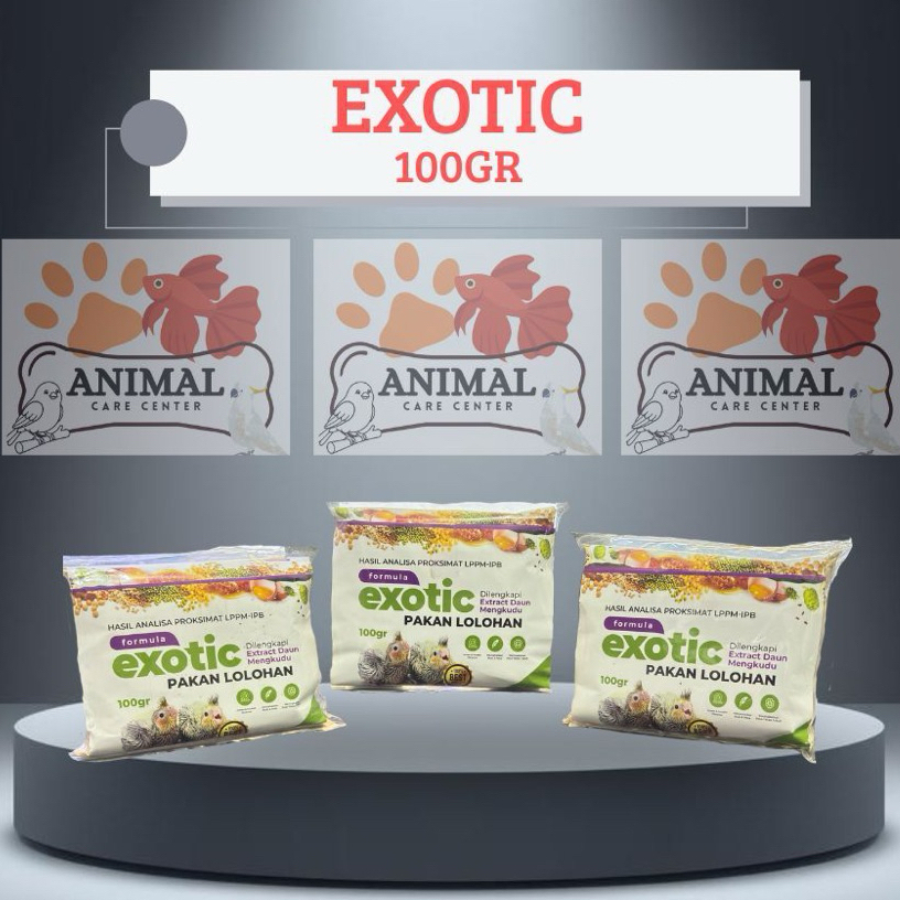 Exotic 100gr Pakan Bubur Burung Anakan Piyek Burung Lovebird Murai Kacer Anis Kenari Cucak Lolohan S