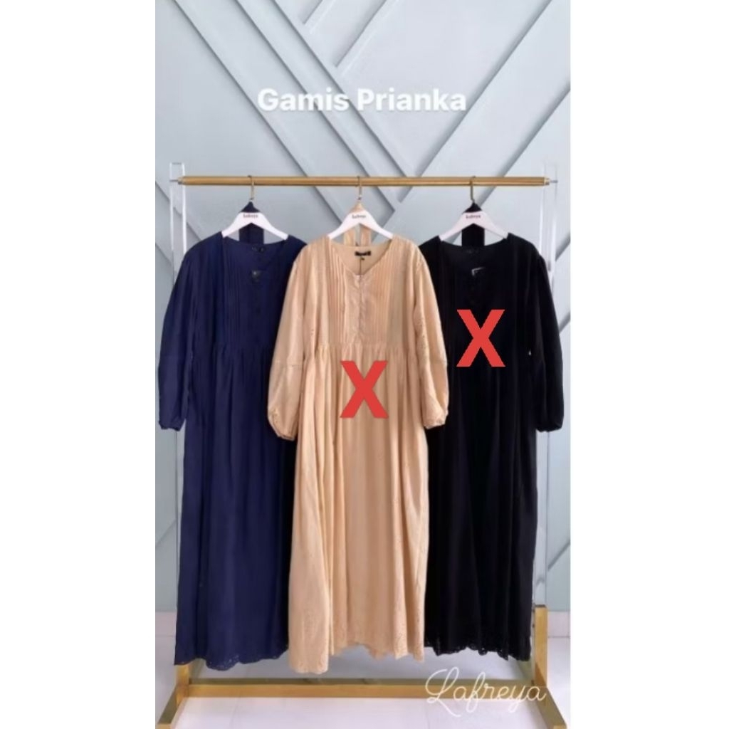 LFY LAFREYA MIDI DRESS KATUN BOLONG NAVY FULL FURING