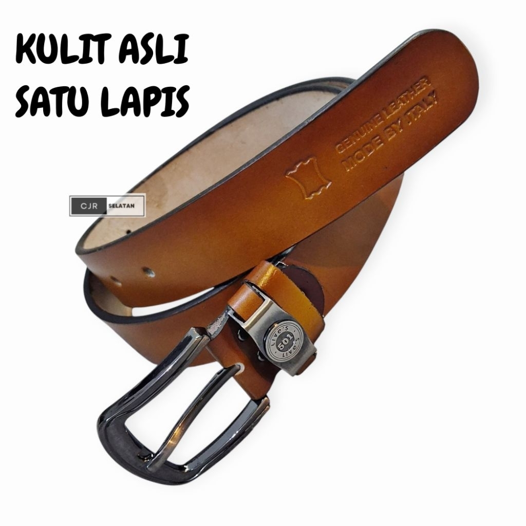 Ikat Pinggang kulit selapis asli pria 100persen 501