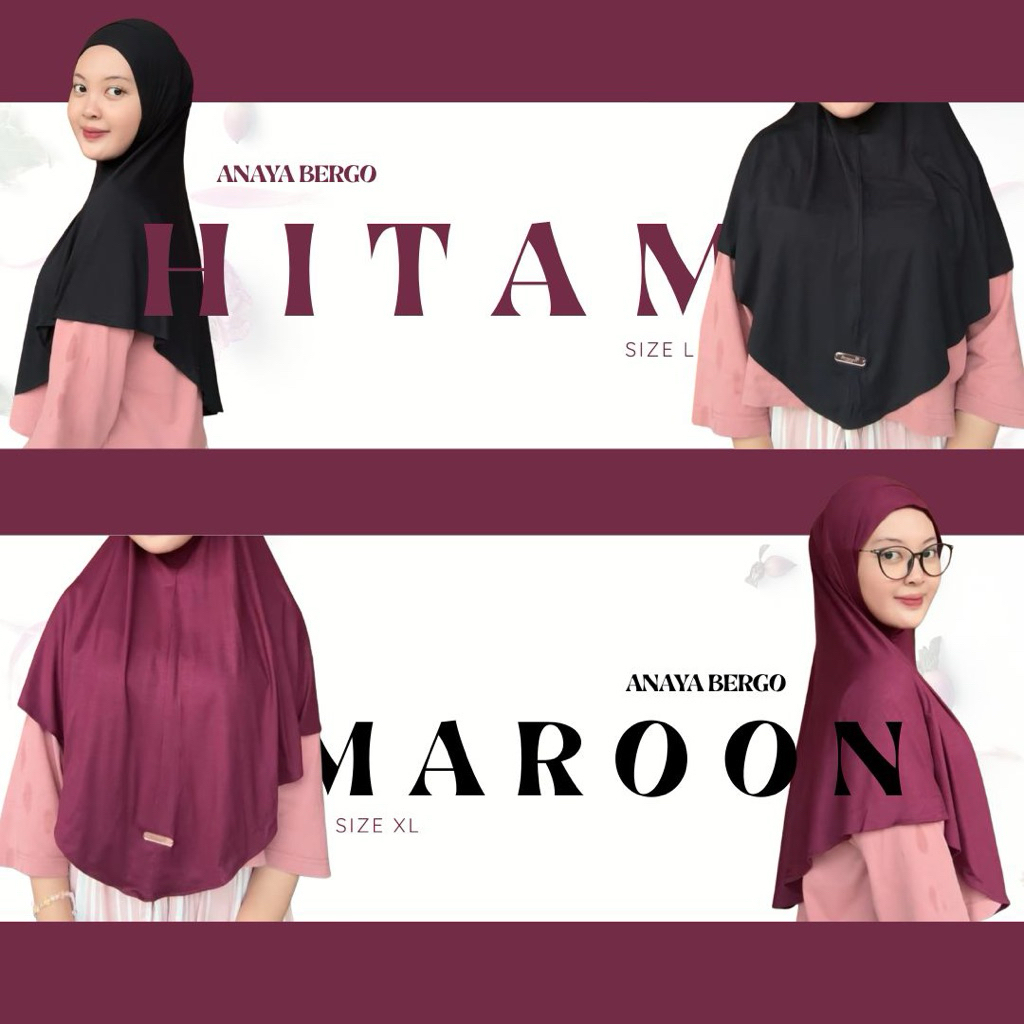 ANWA SCRAFT - Hijab Instan Non Pad | Hijab Instan Jumbo Size L | Kerudung Instan Simple & Nyaman, Ad