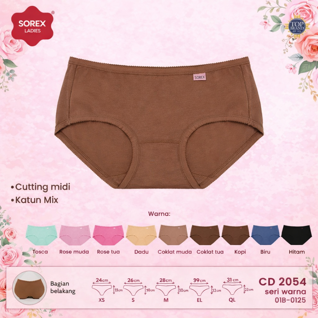 CD Wanita Sorex CD Katun Mix Stretch Adem  2054 - 3 Pcs