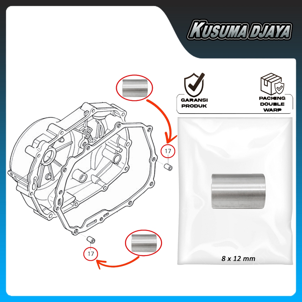 PIN DOWEL BOSH BLOK KOPLING KARISMA SUPRA X 125 KARBU FI 8X12 SATUAN
