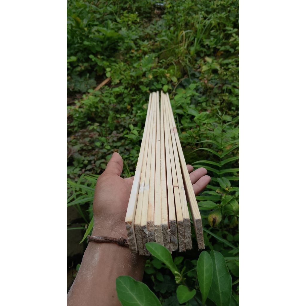 Papan Jati belanda | Lis jati Belanda lebar 3cm | Bahan kerajinan kayu tipis 6mili