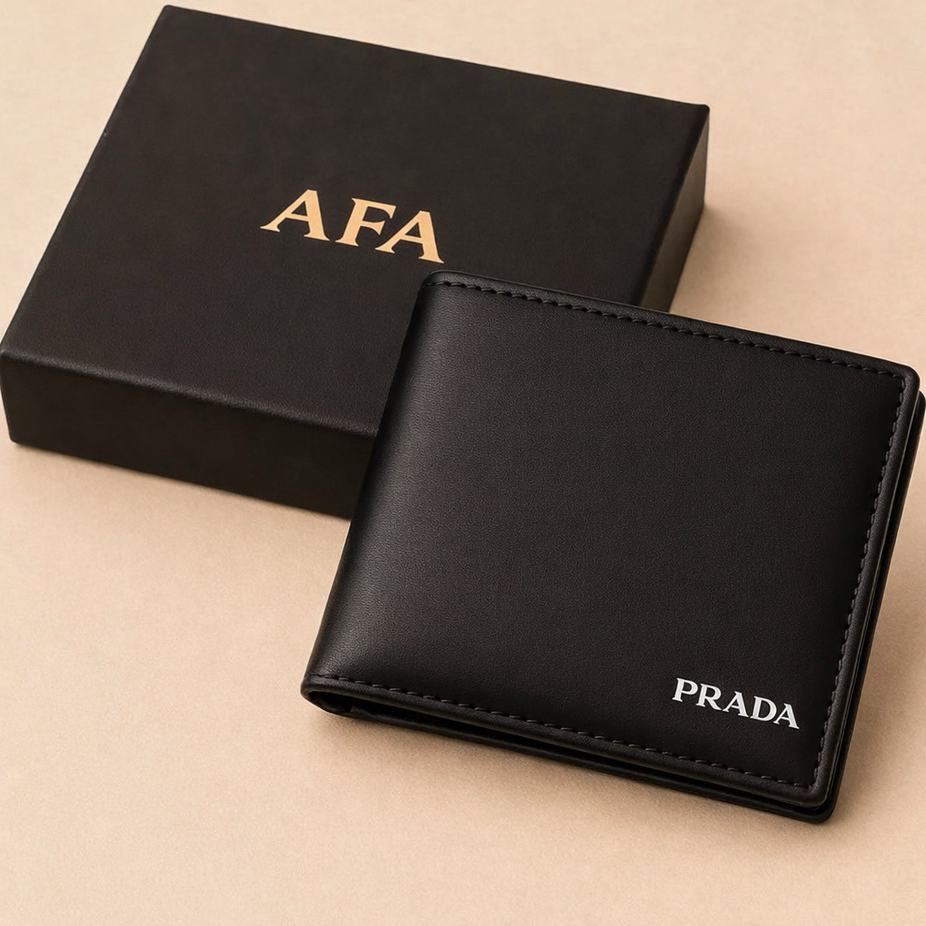 Dompet Pria pendek Slim + box Premium Kulit Sintetis Elegant Minimalis Dompet Cowok Formal