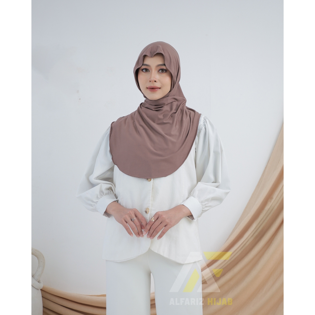 ZEvana Hijab Instan 2in1 Jisoo L  Rayon Tencel Premium - Nyaman, Elastis, Mudah Dipakai