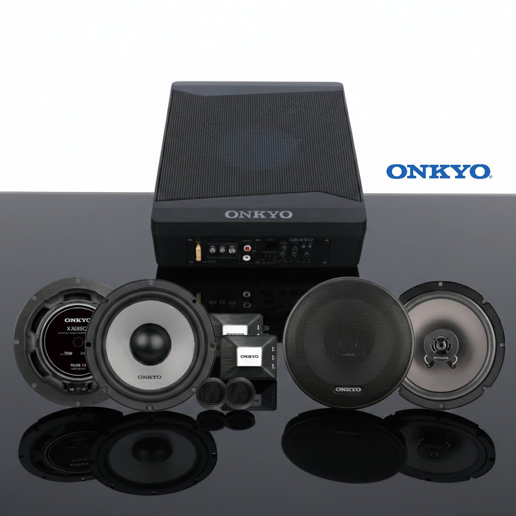 Paket Audio Mobil Harian Premium ONKYO - Subwoofer Aktif 8 Inch & Speaker Set 6.5 Inch (Original)