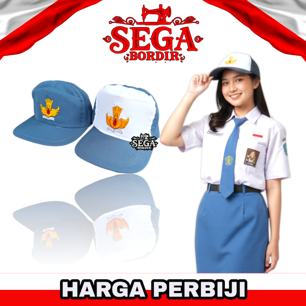 Topi SMA Bordir | Topi Sekolah SMA Bordir