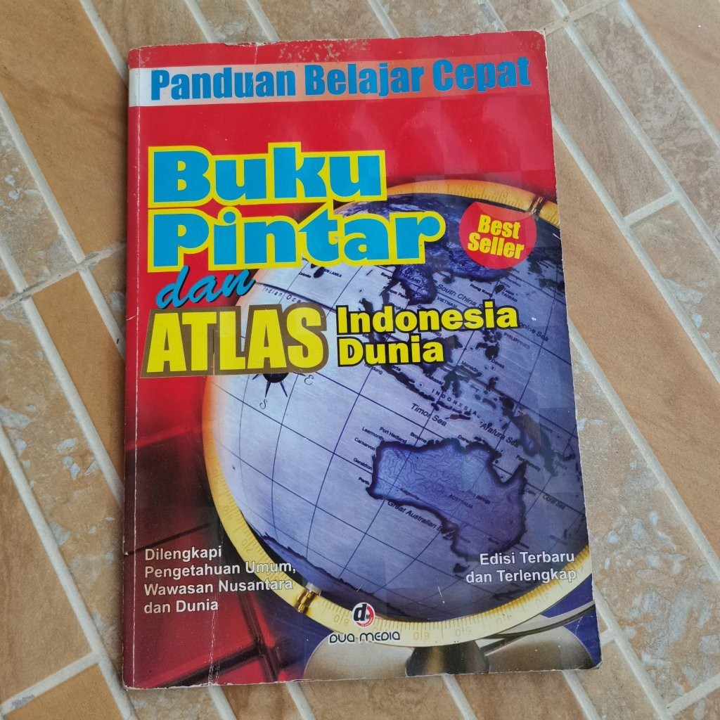 A739. BUKU DESKRIPSI KARYA DUA MEDIA JUDUL BUKU PINTAR DAN ATLAS INDONESIA DUNIA PRELOVED