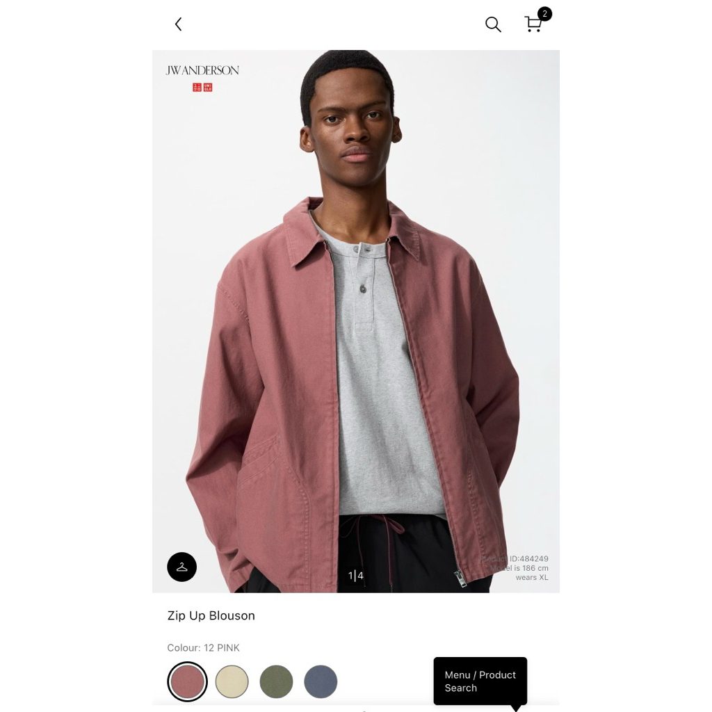 Zip Up Blouson Uniqlo (Pink) x JW Anderson