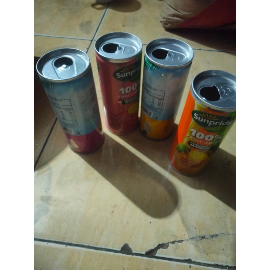 kaleng bekas minuman buah untuk kerajinan 8pcs