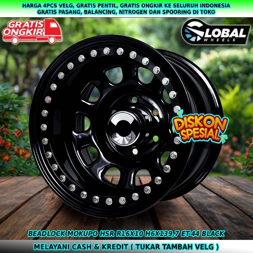 velg mobil beadlock r16 lebar 10 Colorado Hardtop Triton  Panther  Travello  velg hsr beadlock R16