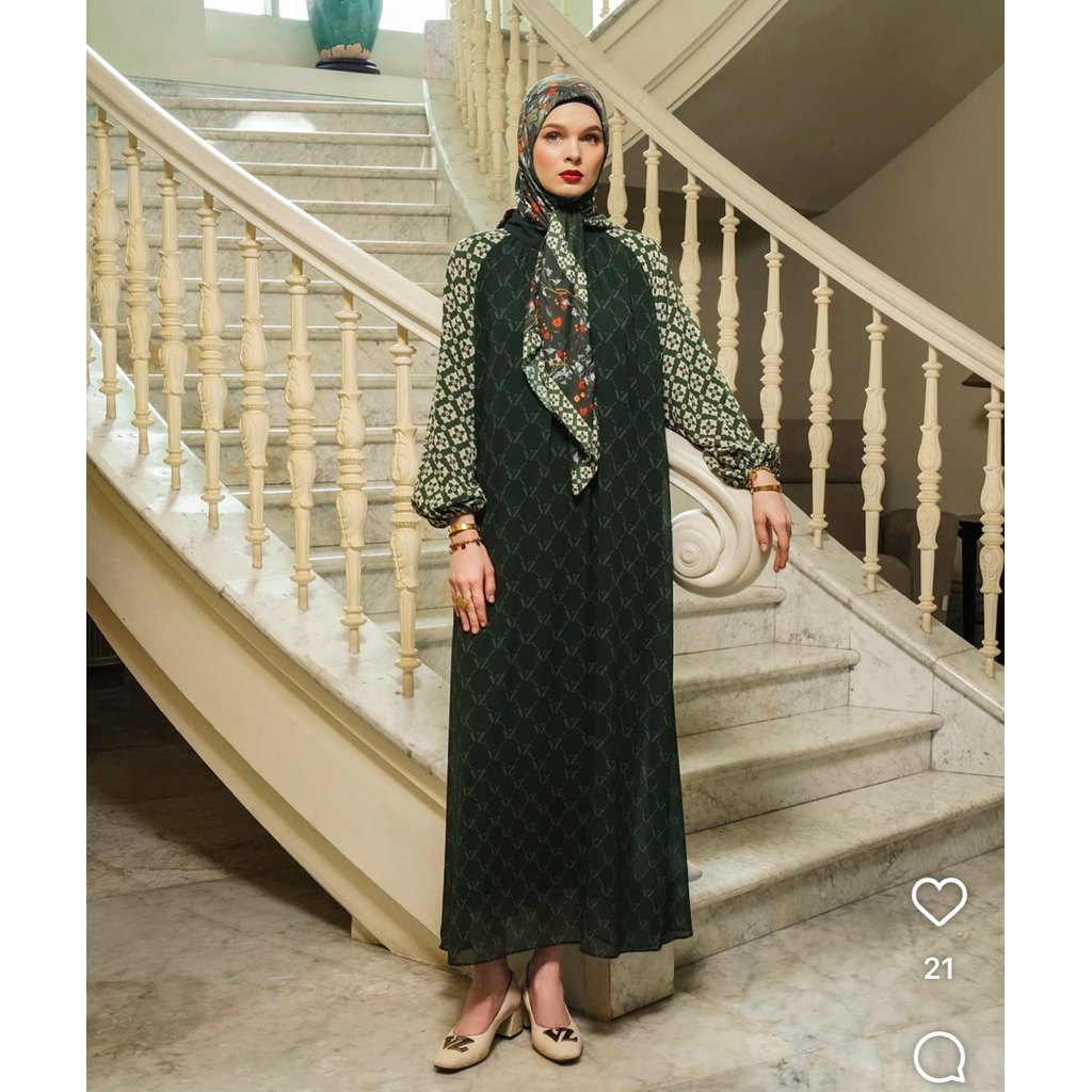 PL Vivi Zubedi Lineage Set Dress + Scarf Army