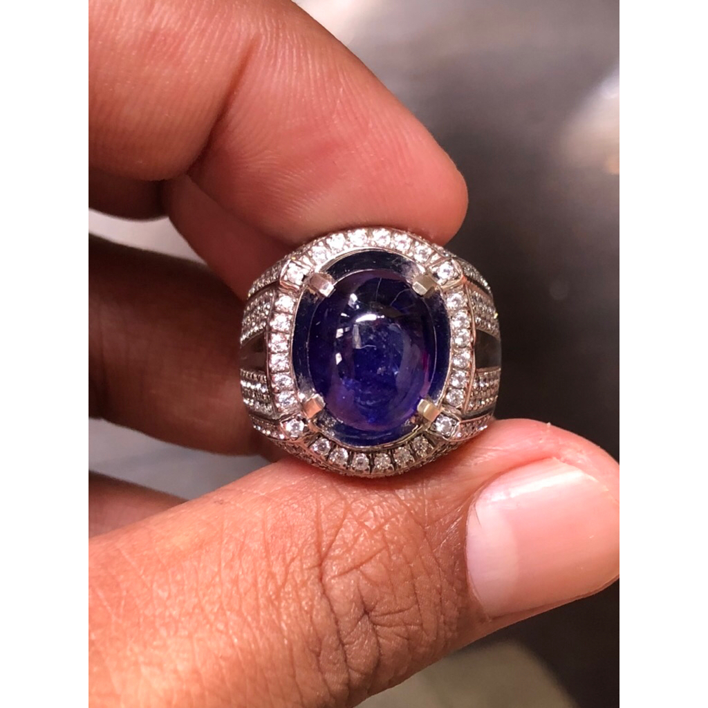 010 cincin batu asli blue safir