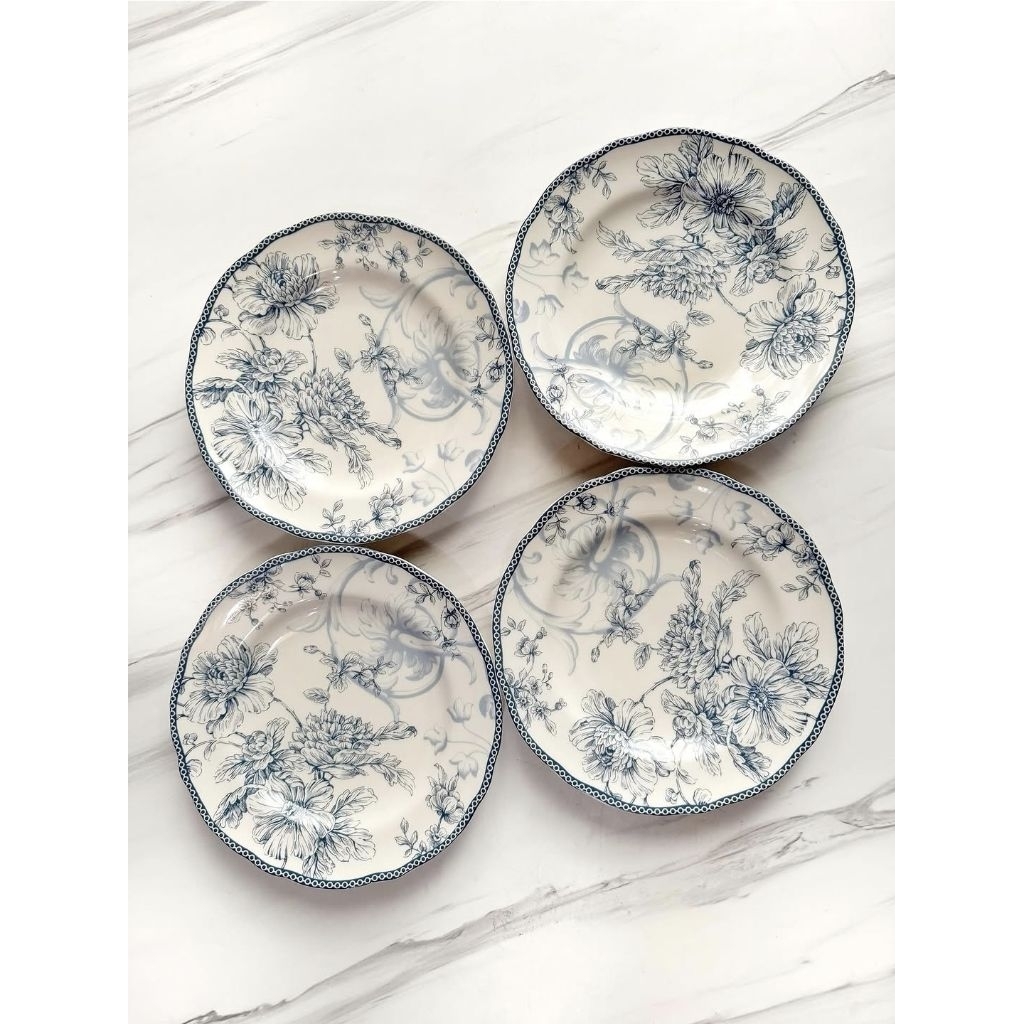 Charlotte Blue Salad Plate Set