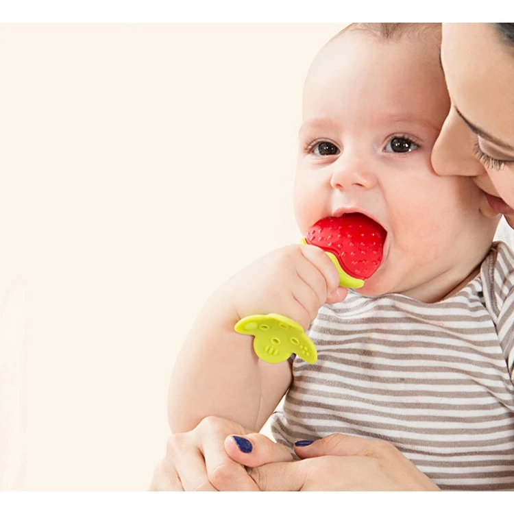 MAINAN GIGITAN BAYI TEETHER BAYI BERBENTUK BUAH-BUAHAN BAHAN SILIKON AMAN UNTUK BAYI