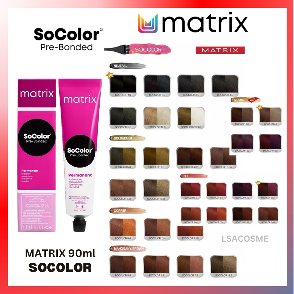 MATRIX SOCOLOR 90ml | HAIRCOLOR MATRIX | HAIRCOLOR | CAT RAMBUT MATRIX | SEMIR RAMBUT