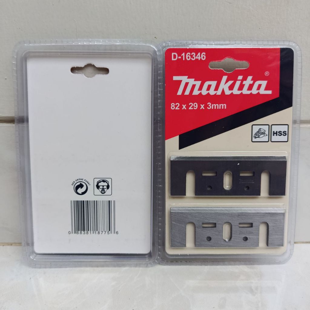 Pisau Serut Kayu Makita D-16346 HSS Planer Blade 82mm Set 2 Pcs Mata Ketam Pasah N1900B Asli