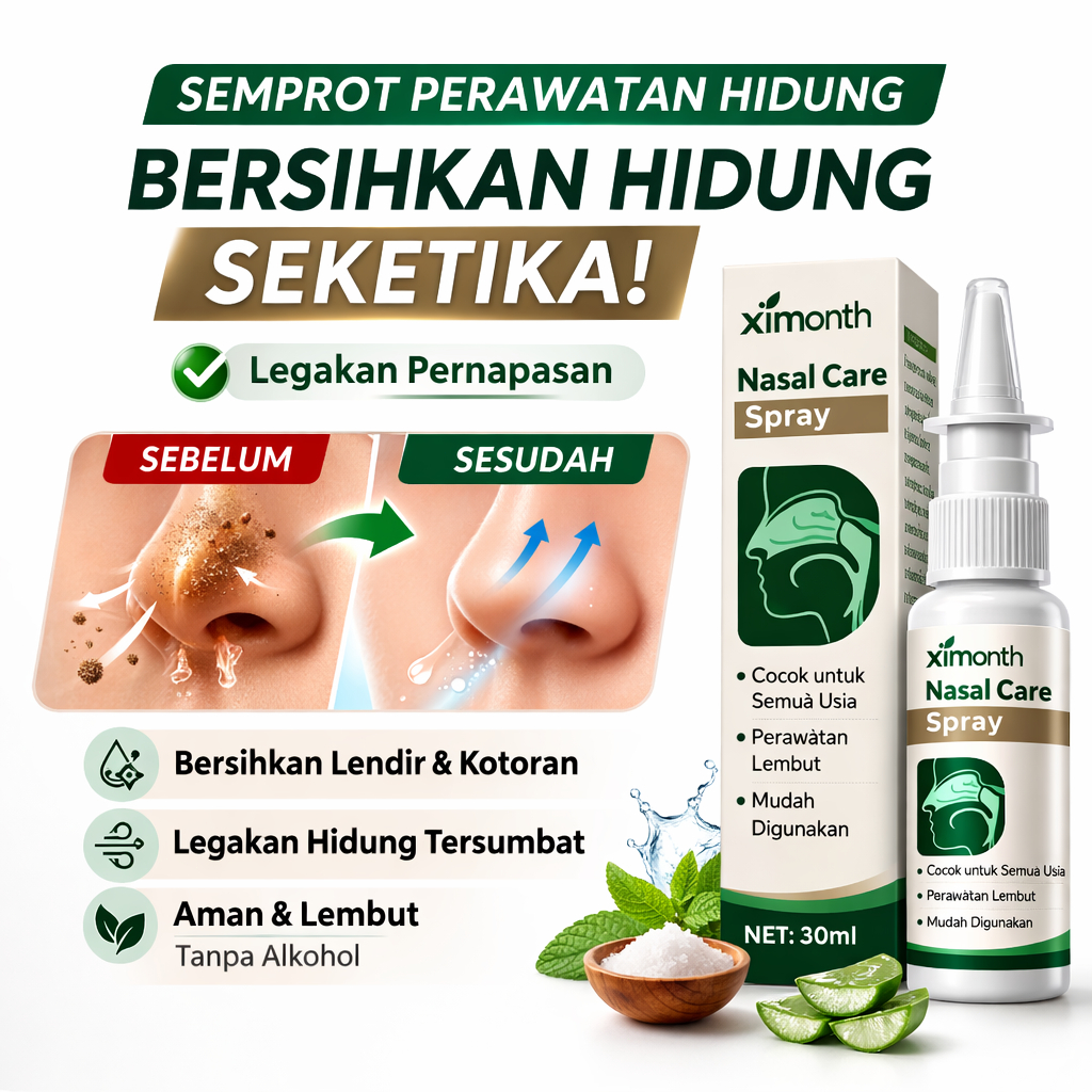 Semprotan Dekongestan Hidung - Bantu Atasi Hidung Mampet dengan Cepat, Napas Lega | 30ml/Semprotan H