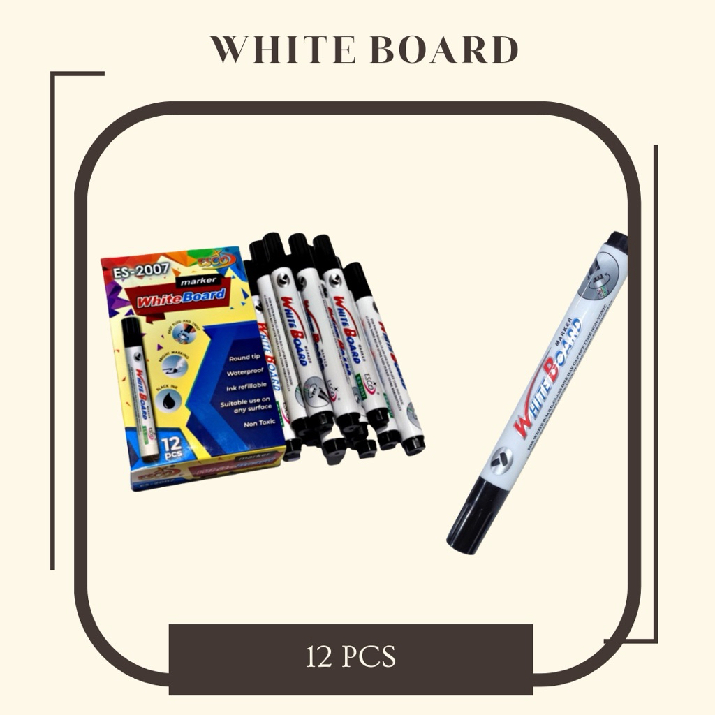 SPIDOK BESAR WHITE BOARD ESCO / SPIDOL PAPAN TULIS [ PACK ]