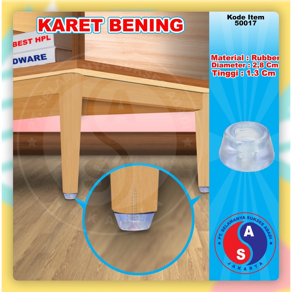 Kaki Karet BESAR Transparan Bulat Bening Pengganjal Kursi Meja Sofa/KARET BENING KAKI KURSI