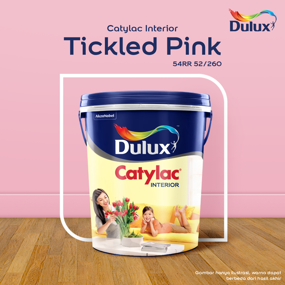 CAT TEMBOK TICKLED PINK DULUX CATYLAC INTERIOR - 5 KG CAT TICKLED PINK 54RR 52/260 CAT TEMBOK DULUX 