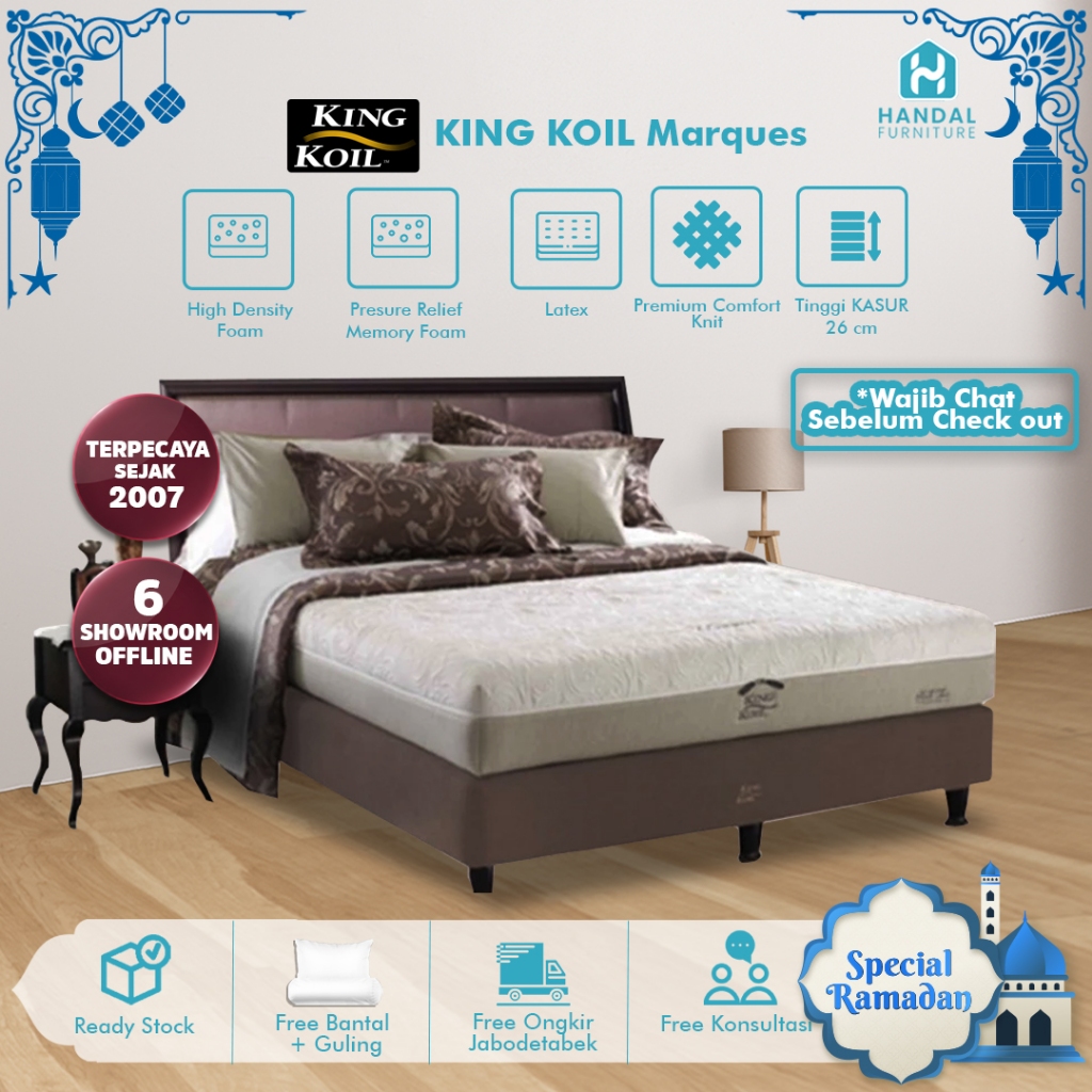Kasur Full Latex King Koil Marques Anti Bakteri Medium Firm Padat Tebal 26cm ORIGINAL Springbed