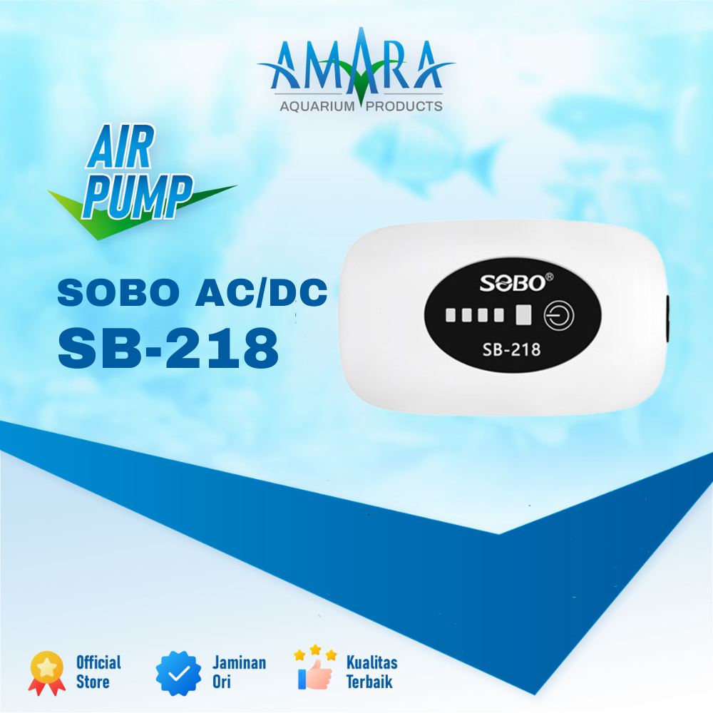 SOBO SB-218 Mini AC DC 1 lubang Mesin Aerator / Sobo Pompa Udara AC DC Aerator Akuarium / Pompa Udar