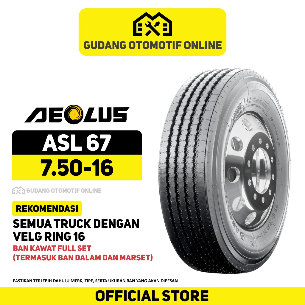 Ban Truk Aeolus ASL67 750 R16 16 Truck Colt Diesel Canter Ragasa 7.50 R16