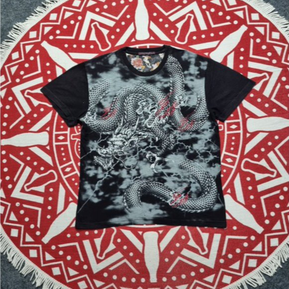 Kaos Vintage Sukajan t shirt dragon Japanese
