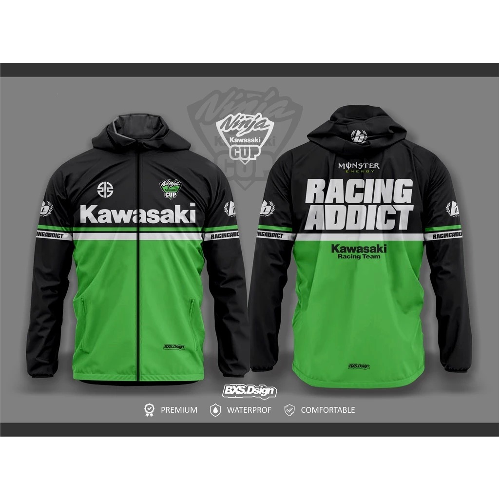 JAKET KAWASAKI SANGAT COCOK UNTUK BERKENDARA ATAU TOURING JAKET NINJA RIDERS