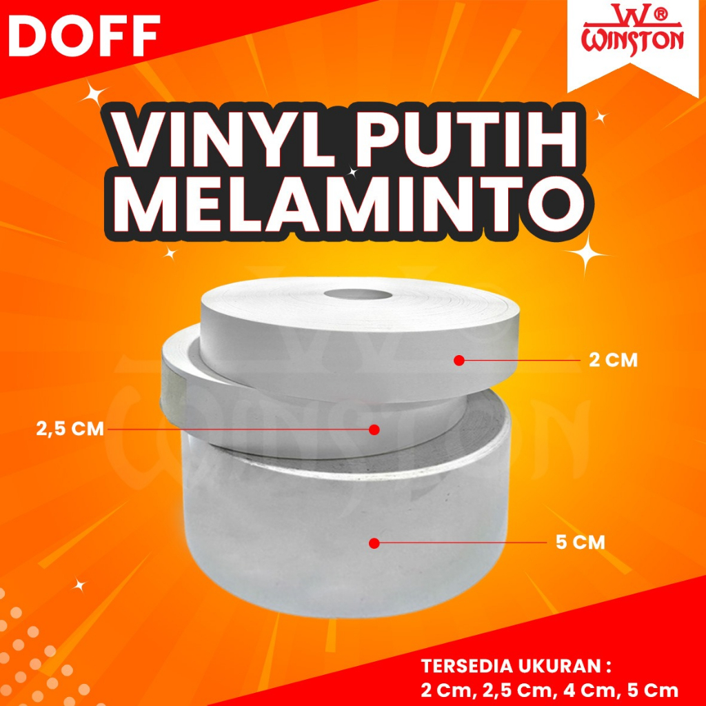 Vinyl Vinil Putih Dop Dof Edging Putih Plimir PVC Roll 25 mm 2,5 cm 50 m