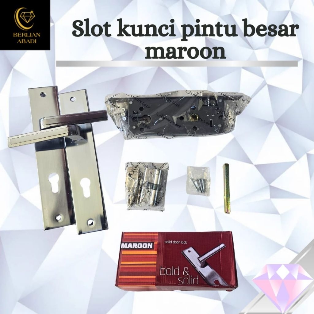 Kunci Pintu / Slot Pintu BESAR MAROON KOTAK