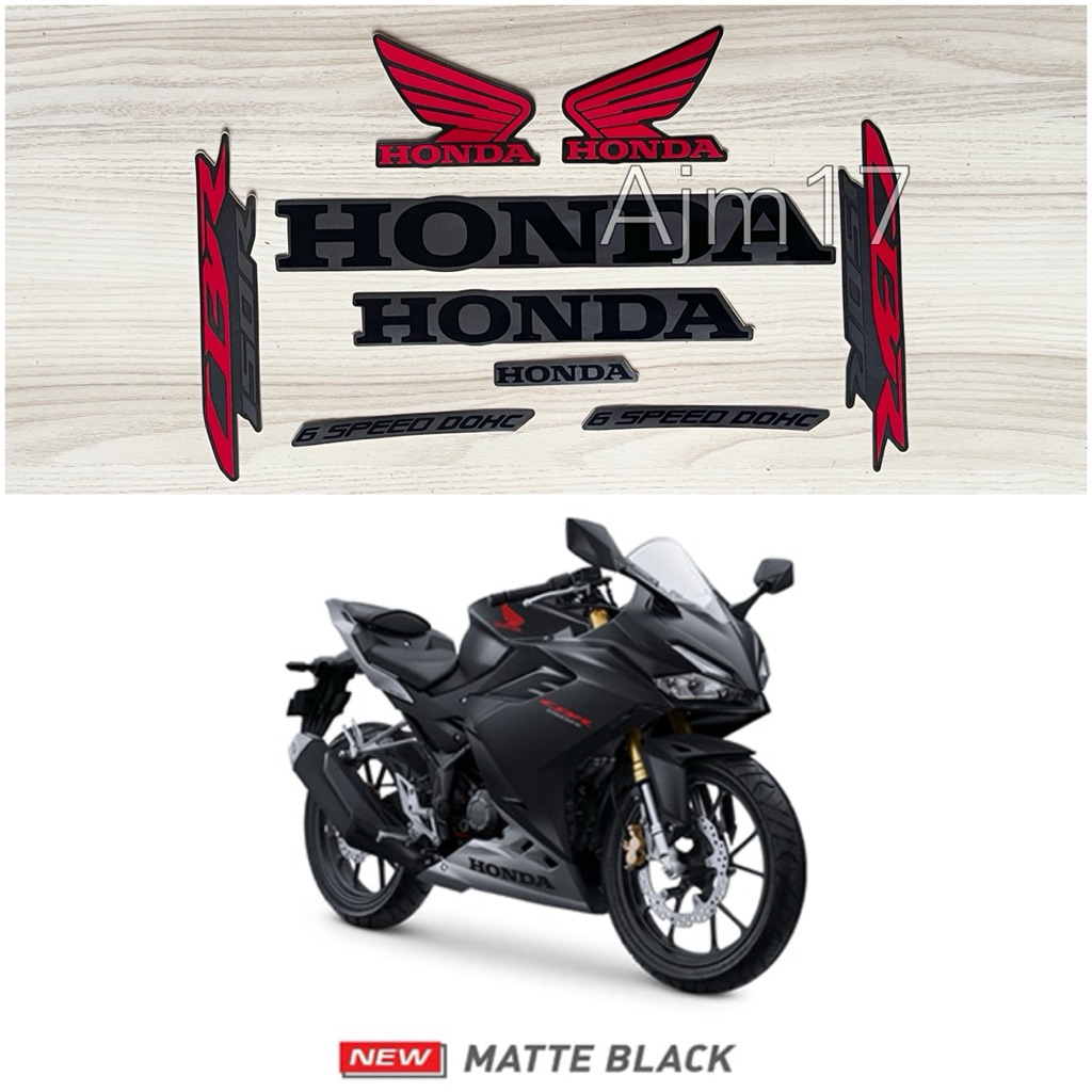 STIKER STRIPING MOTOR CBR 150R 2021 HITAM MATTE BLACK