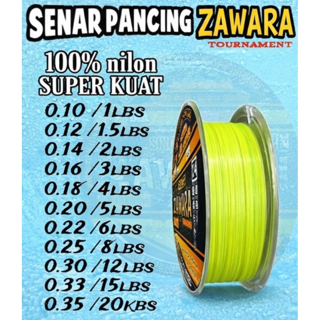 SENAR PANCING 100 METER KUNING STABILO ANTI KERITING ZAWARA