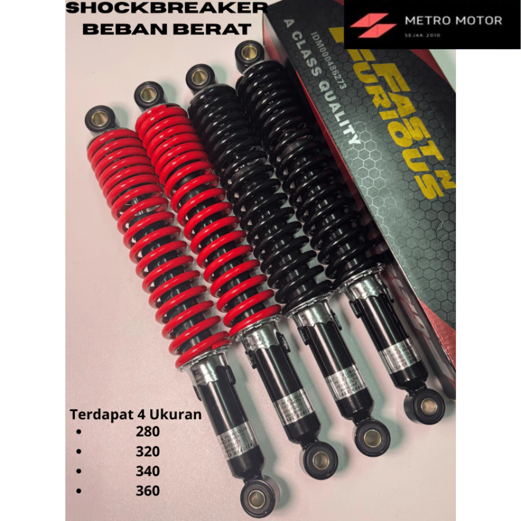 DMS - Shock Breaker Belakang Fast n Furious Motor Bebek Shock Beban Berat 180kg Sampai 250kg Ukuran