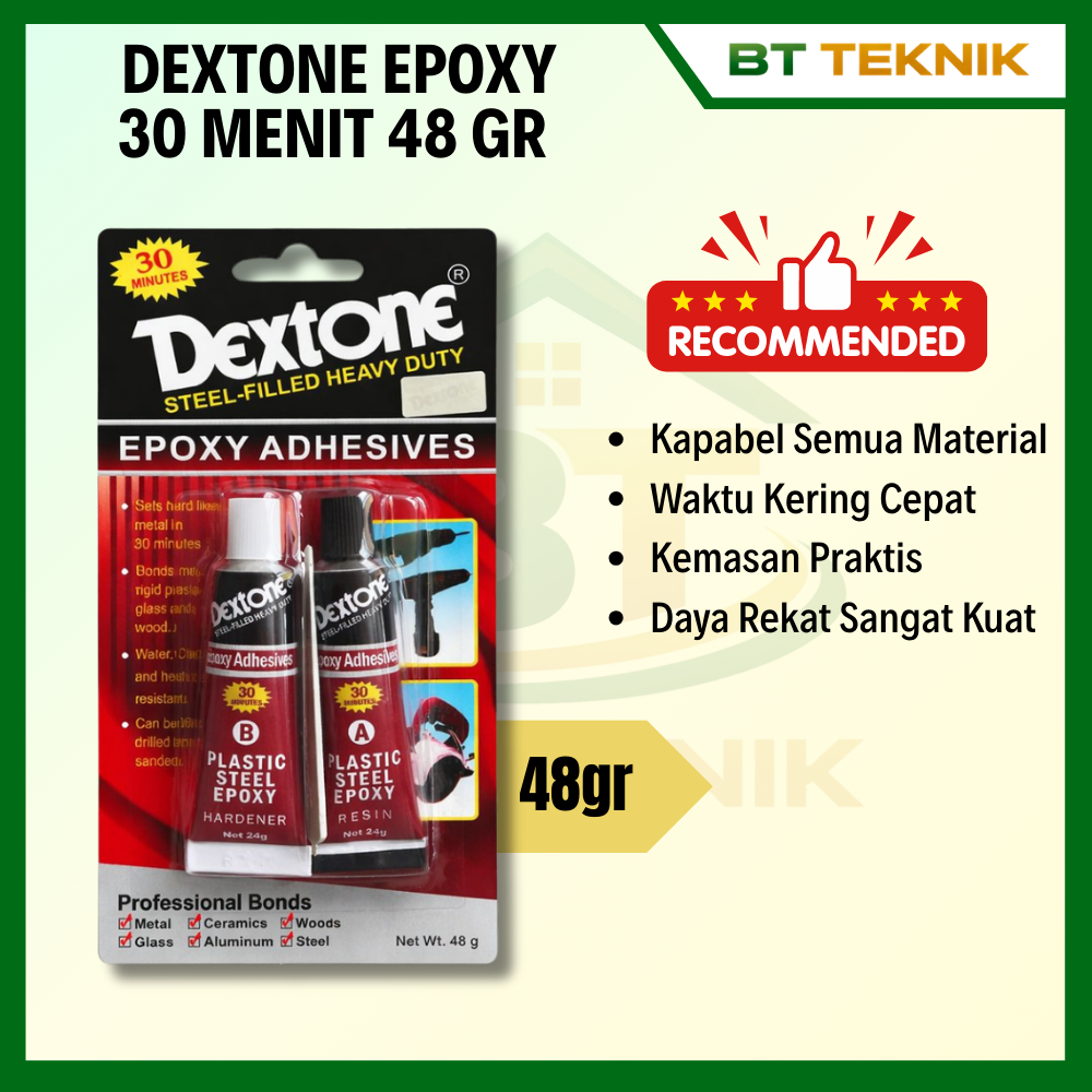 Ecer -Lem Besi DEXTONE 30 Menit - Lem Besi Campur - Lem DEXTONE 30 Menit - Lem Plastic Steel - Epoxy