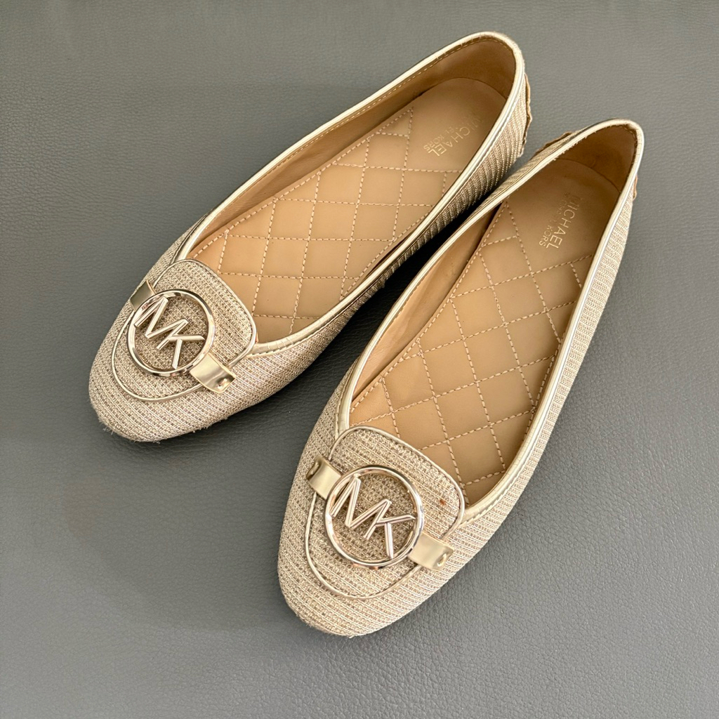 Preloved Sepatu Flats MK Lillie Glitter Gold