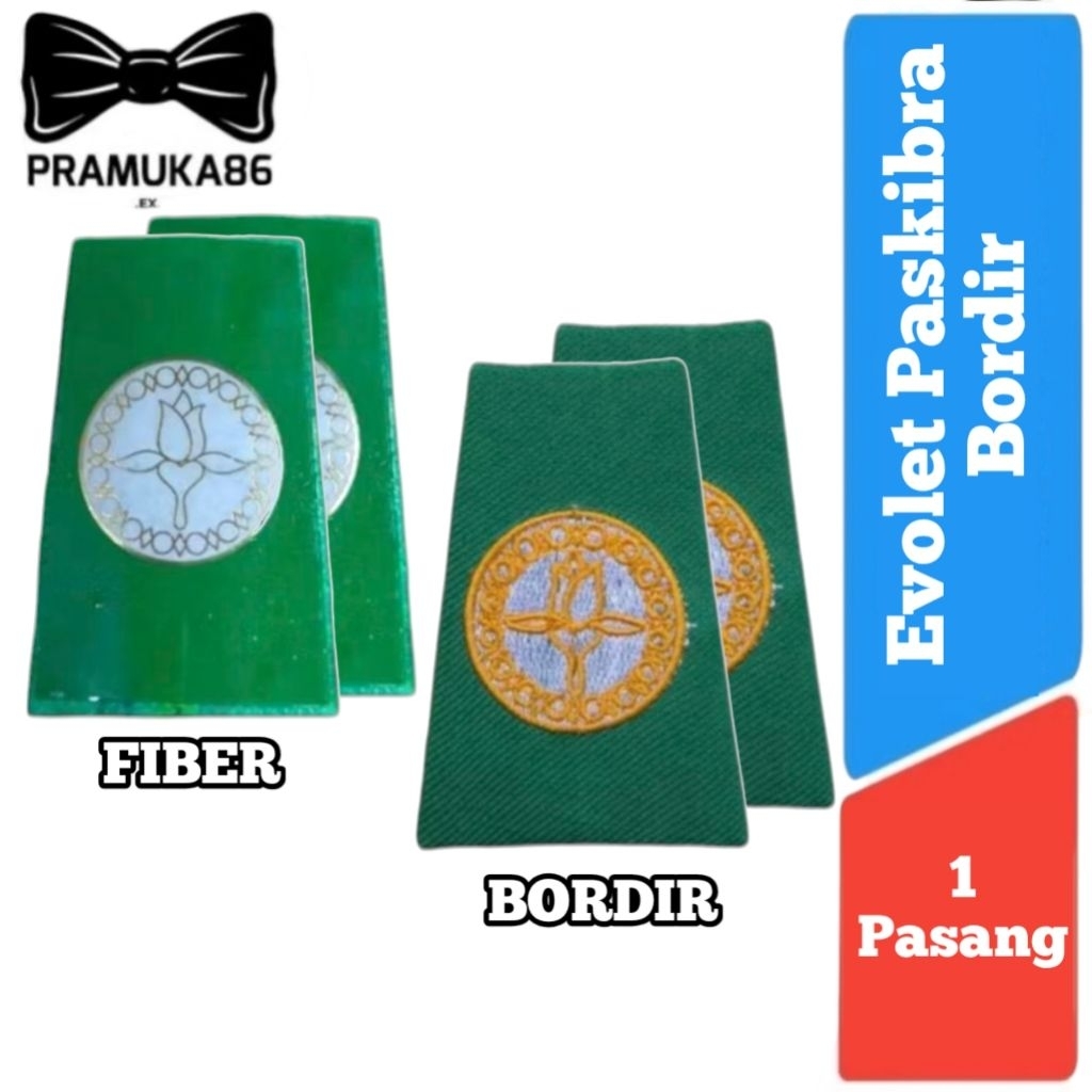 Evolet Paskibra TERATAI / Sepasang Tanda Pundak Paskibraka Teratai Bordir / Dek Lambang Paskibra Fib